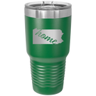 Laser etched green 30 oz vacuum insulated tumbler with 'Pennsylvania Home' design