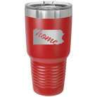 Laser etched red 30 oz vacuum insulated tumbler with 'Pennsylvania Home' design