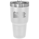 Laser etched white 30 oz vacuum insulated tumbler with 'Pennsylvania Home' design