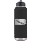Laser etched black 32 oz vacuum insulated water bottle with 'Pennsylvania Home' design