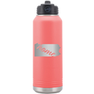 Laser etched coral 32 oz vacuum insulated water bottle with 'Pennsylvania Home' design