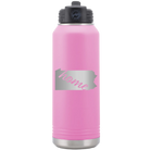 Laser etched light purple 32 oz vacuum insulated water bottle with 'Pennsylvania Home' design