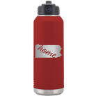 Laser etched maroon 32 oz vacuum insulated water bottle with 'Pennsylvania Home' design