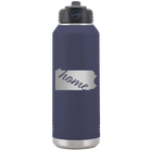 Laser etched navy 32 oz vacuum insulated water bottle with 'Pennsylvania Home' design