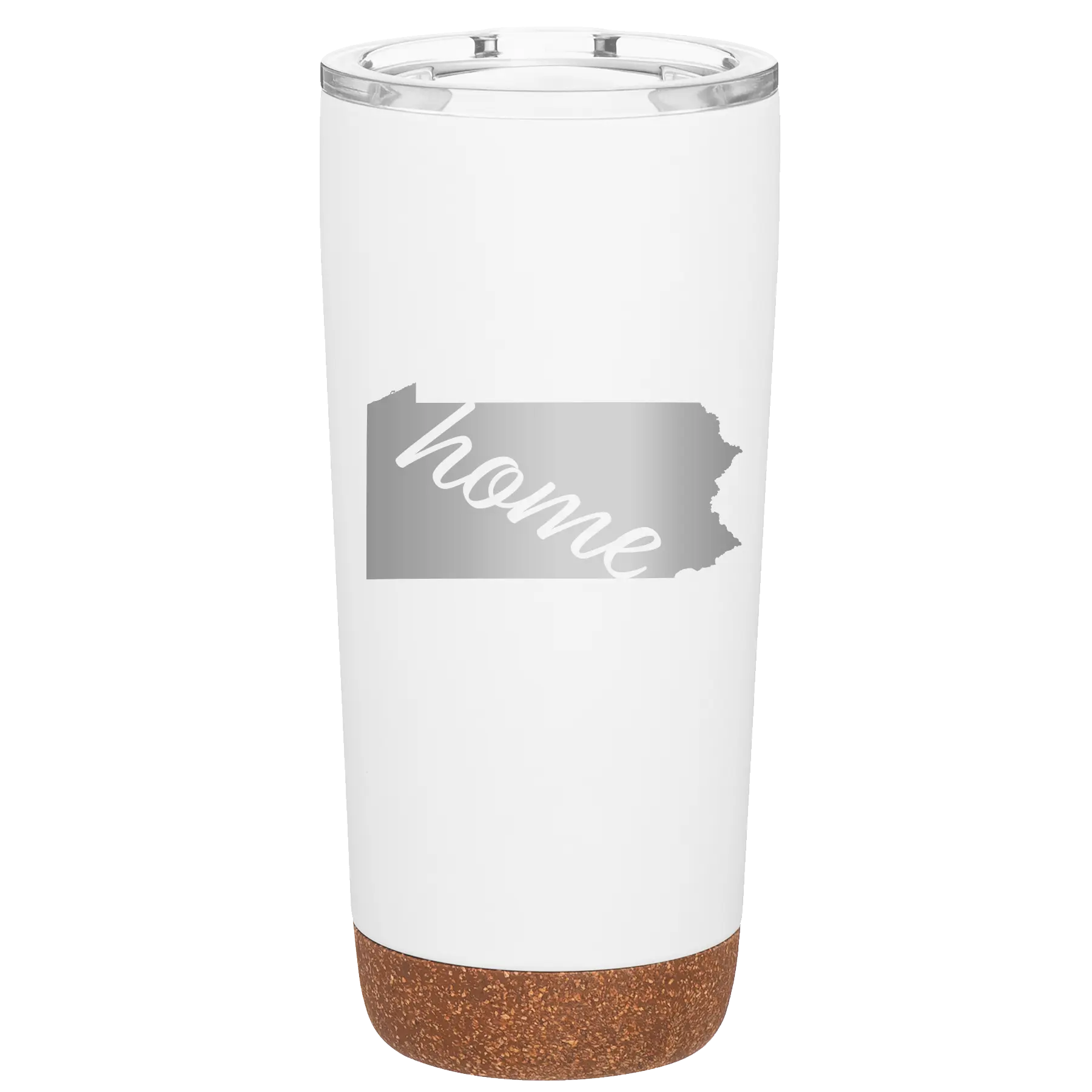 Laser etched white 20 oz vacuum insulated tumbler with 'Pennsylvania Home' design
