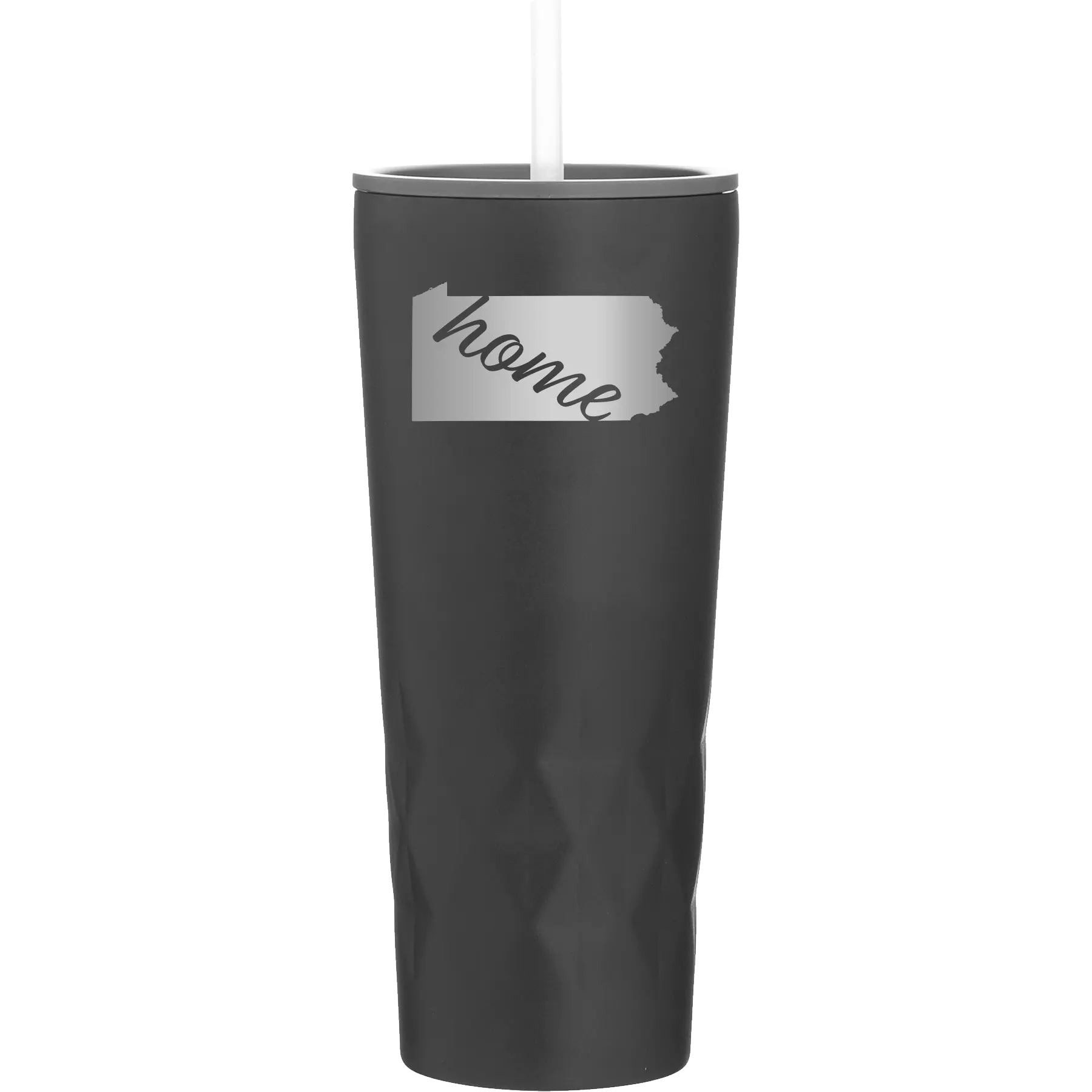 Laser etched black 20 oz vacuum insulated tumbler with 'Pennsylvania Home' design