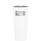 Laser etched white 20 oz vacuum insulated tumbler with 'Pennsylvania Home' design