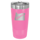 Laser etched pink 20 oz vacuum insulated tumbler with 'Oregon Home' design