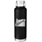 Laser etched black 24 oz vacuum insulated water bottle with 'Oregon Home' design