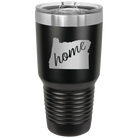 Laser etched black 30 oz vacuum insulated tumbler with 'Oregon Home' design