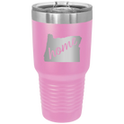 Laser etched light purple 30 oz vacuum insulated tumbler with 'Oregon Home' design