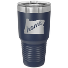 Laser etched navy 30 oz vacuum insulated tumbler with 'Oregon Home' design