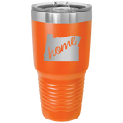 Laser etched orange 30 oz vacuum insulated tumbler with 'Oregon Home' design