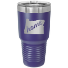 Laser etched purple 30 oz vacuum insulated tumbler with 'Oregon Home' design