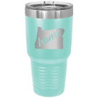 Laser etched teal 30 oz vacuum insulated tumbler with 'Oregon Home' design