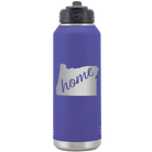 Laser etched purple 32 oz vacuum insulated water bottle with 'Oregon Home' design