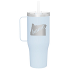 Laser etched landfall 40 oz vacuum insulated tumbler mug with 'Oregon Home' design
