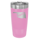 Laser etched light purple 20 oz vacuum insulated tumbler with 'Oklahoma Home' design