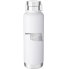 Laser etched white 24 oz vacuum insulated water bottle with 'Oklahoma Home' design