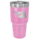 Laser etched light purple 30 oz vacuum insulated tumbler with 'Oklahoma Home' design