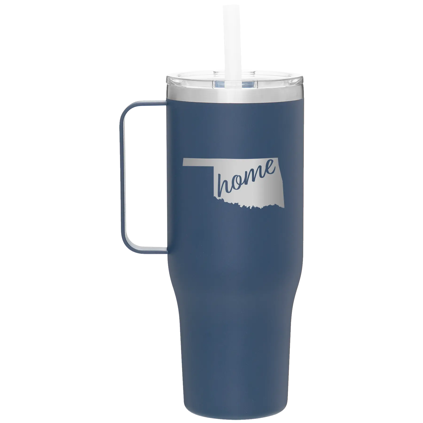 Laser etched constellation 40 oz vacuum insulated tumbler mug with 'Oklahoma Home' design
