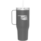 Laser etched slate 40 oz vacuum insulated tumbler mug with 'Oklahoma Home' design