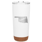 Laser etched white 20 oz vacuum insulated tumbler with 'Oklahoma Home' design
