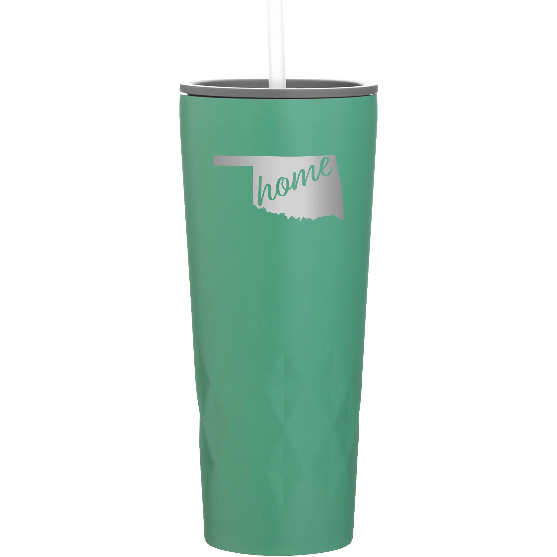 Laser etched forage 20 oz vacuum insulated tumbler with 'Oklahoma Home' design