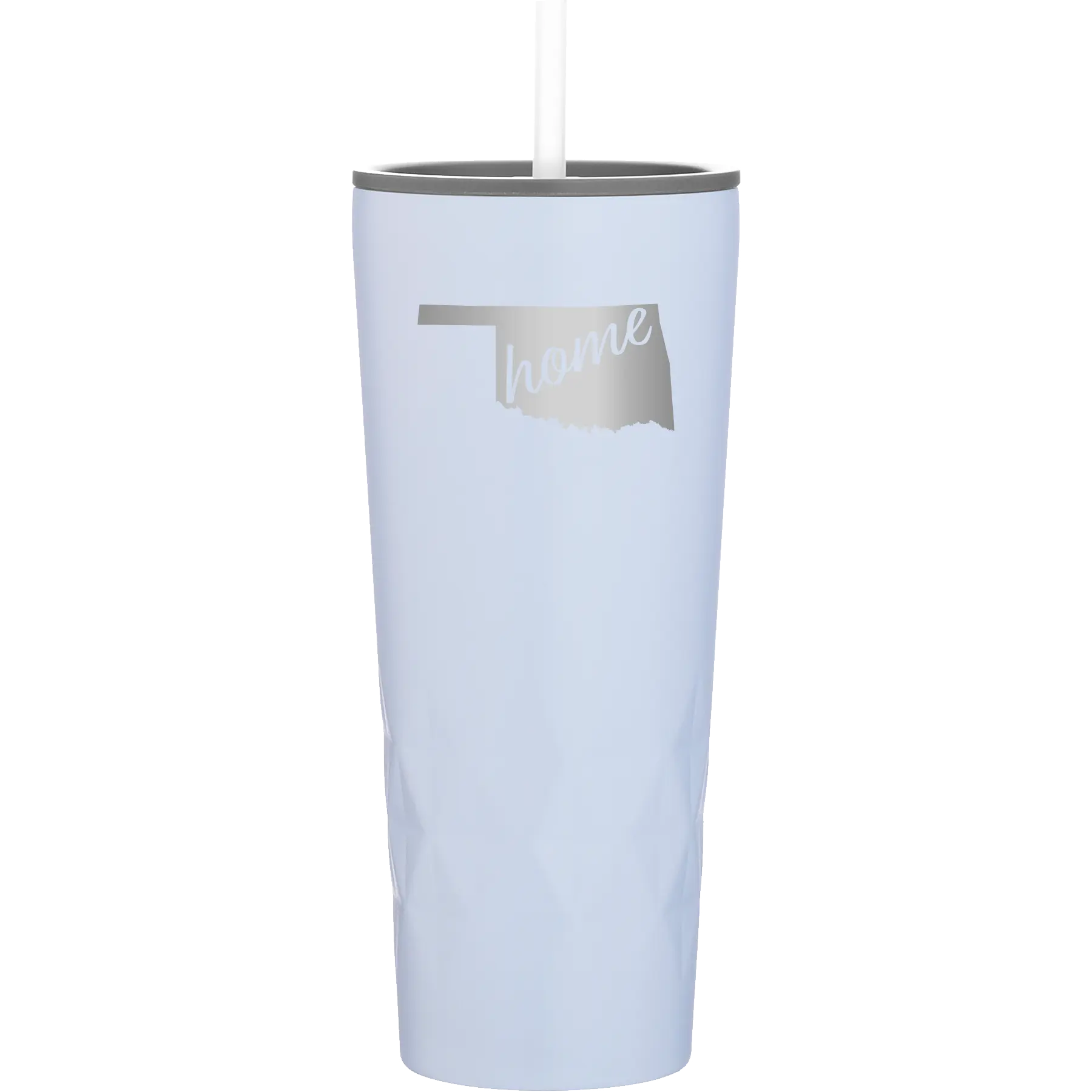 Laser etched landfall 20 oz vacuum insulated tumbler with 'Oklahoma Home' design