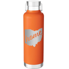 Laser etched orange 24 oz vacuum insulated water bottle with 'Ohio Home' design
