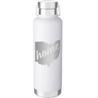 Laser etched white 24 oz vacuum insulated water bottle with 'Ohio Home' design