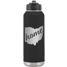 Laser etched black 32 oz vacuum insulated water bottle with 'Ohio Home' design