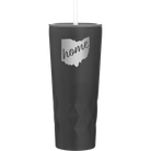 Laser etched black 20 oz vacuum insulated tumbler with 'Ohio Home' design