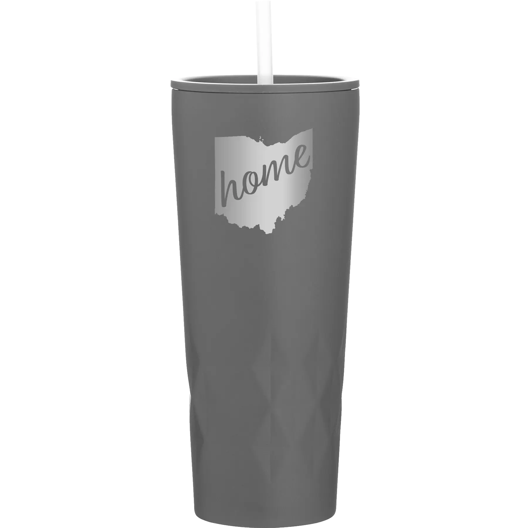Laser etched slate 20 oz vacuum insulated tumbler with 'Ohio Home' design