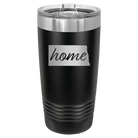 Laser etched black 20 oz vacuum insulated tumbler with 'North Dakota Home' design