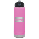 Laser etched light purple 20 oz vacuum insulated water bottle with 'North Dakota Home' design