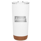 Laser etched white 20 oz vacuum insulated tumbler with 'North Dakota Home' design