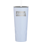 Laser etched landfall 20 oz vacuum insulated tumbler with 'North Dakota Home' design