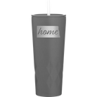Laser etched slate 20 oz vacuum insulated tumbler with 'North Dakota Home' design