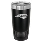 Laser etched black 20 oz vacuum insulated tumbler with 'North Carolina Home' design