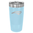 Laser etched light blue 20 oz vacuum insulated tumbler with 'North Carolina Home' design