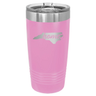 Laser etched light purple 20 oz vacuum insulated tumbler with 'North Carolina Home' design