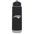 Laser etched black 20 oz vacuum insulated water bottle with 'North Carolina Home' design