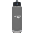 Laser etched dark gray 20 oz vacuum insulated water bottle with 'North Carolina Home' design