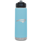Laser etched light blue 20 oz vacuum insulated water bottle with 'North Carolina Home' design