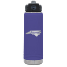 Laser etched purple 20 oz vacuum insulated water bottle with 'North Carolina Home' design
