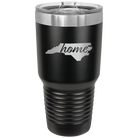Laser etched black 30 oz vacuum insulated tumbler with 'North Carolina Home' design