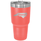Laser etched coral 30 oz vacuum insulated tumbler with 'North Carolina Home' design