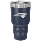 Laser etched navy 30 oz vacuum insulated tumbler with 'North Carolina Home' design