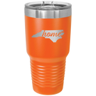 Laser etched orange 30 oz vacuum insulated tumbler with 'North Carolina Home' design